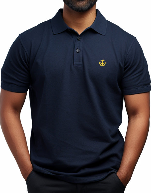 Polo T-shirts-Navy Blue
