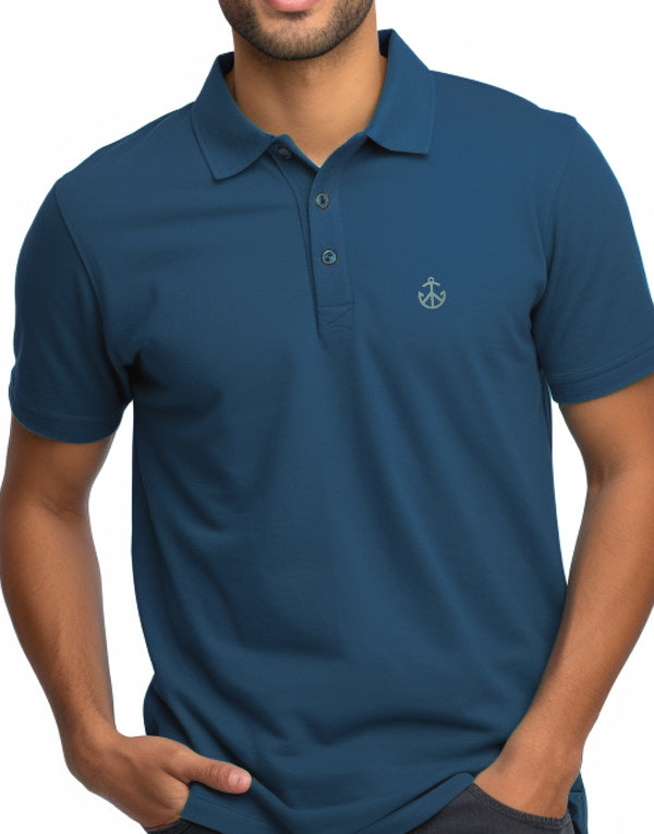 Polo T-shirts-Petrol Blue