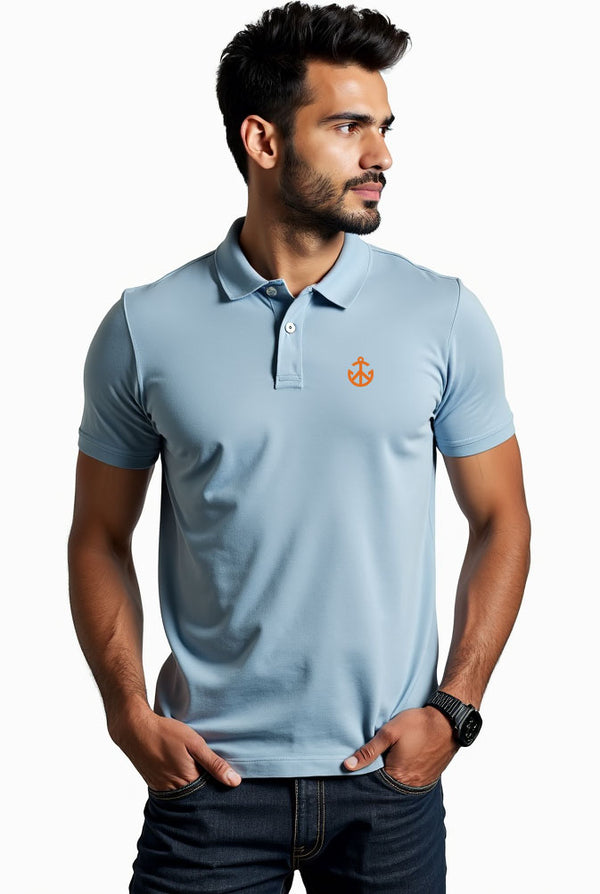 Polo T-shirt - Light Denim